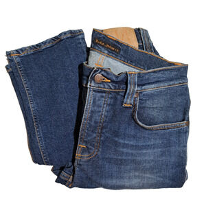 Nudie Jeans Womens Size 30 Straight Leg Blue Denim Organic Ethical Sustainable